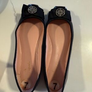 Kate Spade Black Flats with Gem Accent